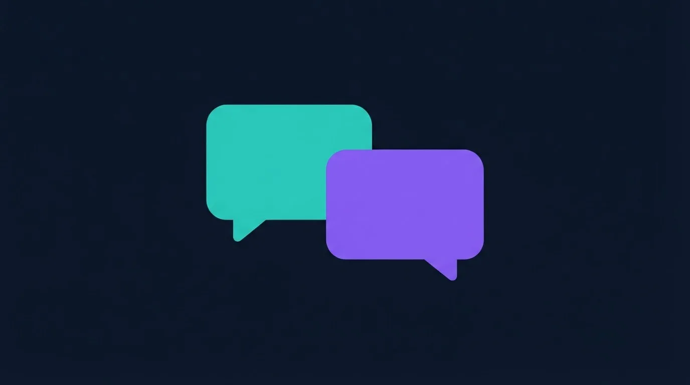 Two speech bubbles representing the back and forth between a user and an AI personal trainer during a workout