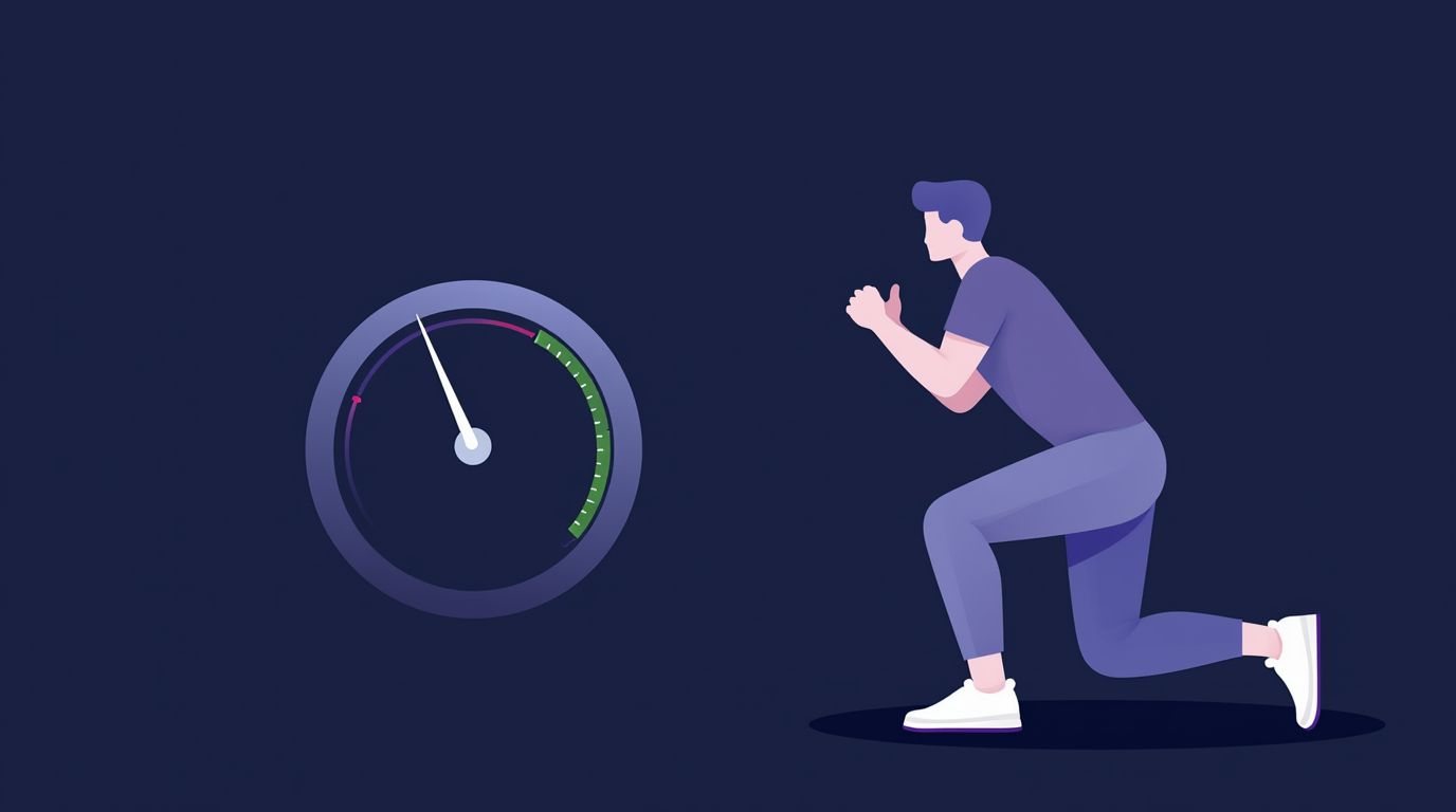 Lautstärkemesser bleibt niedrig während eines leisen Wohnungs-Workouts ohne Springen