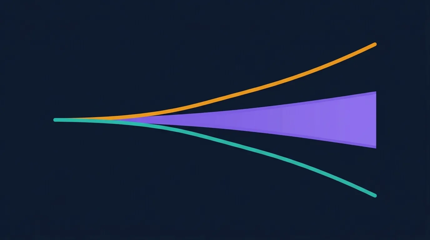 Konzeptionelle Visualisierung zweier auseinanderlaufender Linien über 8 Monate: eine langsam sinkende Linie für Gewicht und viszerales Fett der Gehgruppe und eine langsam steigende Linie für Gewicht und viszerales Fett der sitzenden Kontrollgruppe
