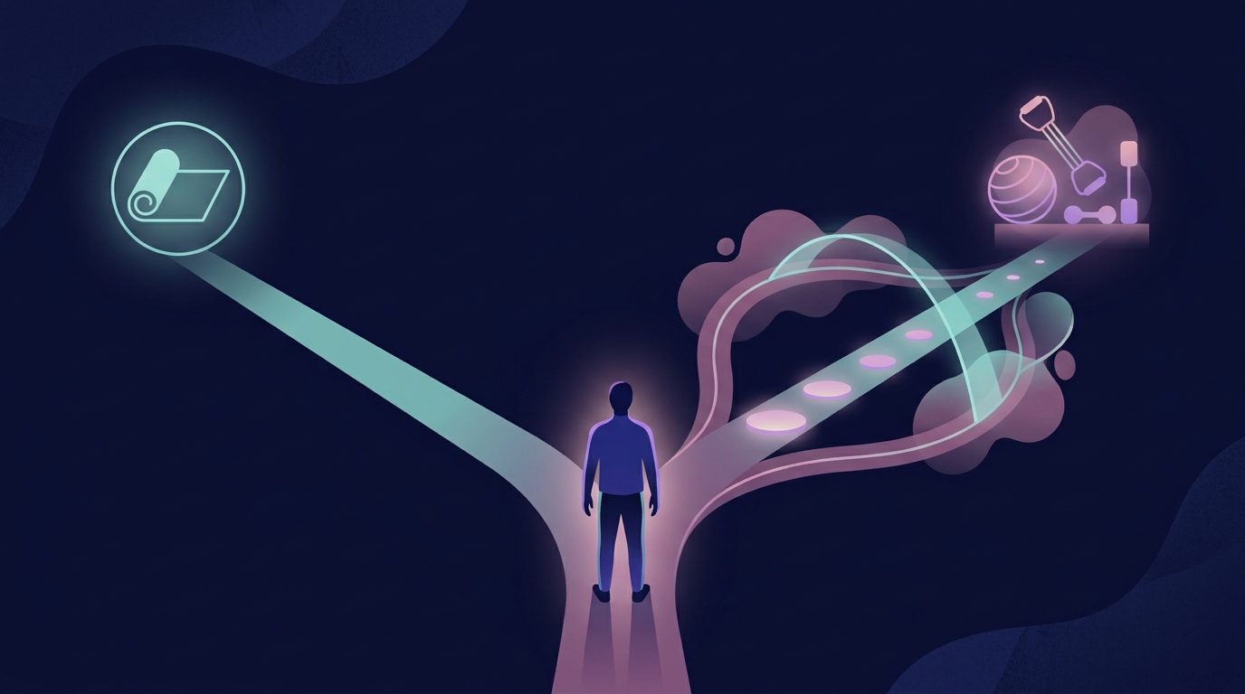Decision framework showing when free fitness apps are sufficient versus when paid premium features become valuable