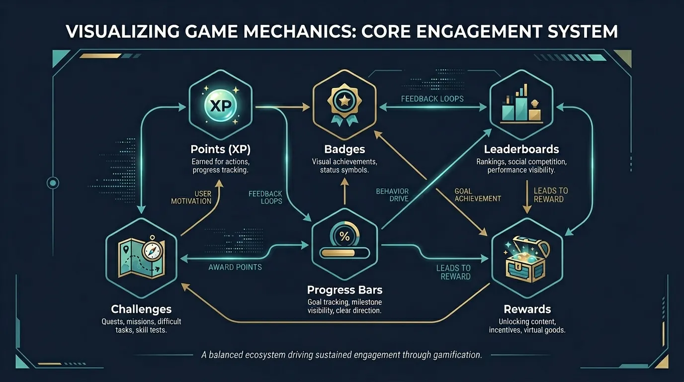 Gamification Game Mechanics — visual guide for the 2. Flow State Theory: Why the Right Difficulty Changes Everything section