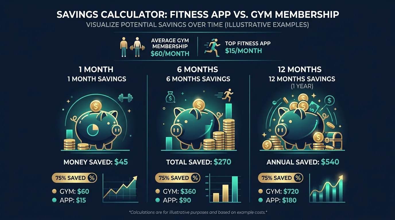 Gym Vs App Savings — visual guide for the The Hidden Cost: Time section