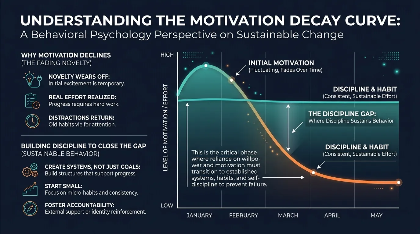 New Years Motivation Decay — visual guide for the Why FitCraft Is the Anti-Resolution section