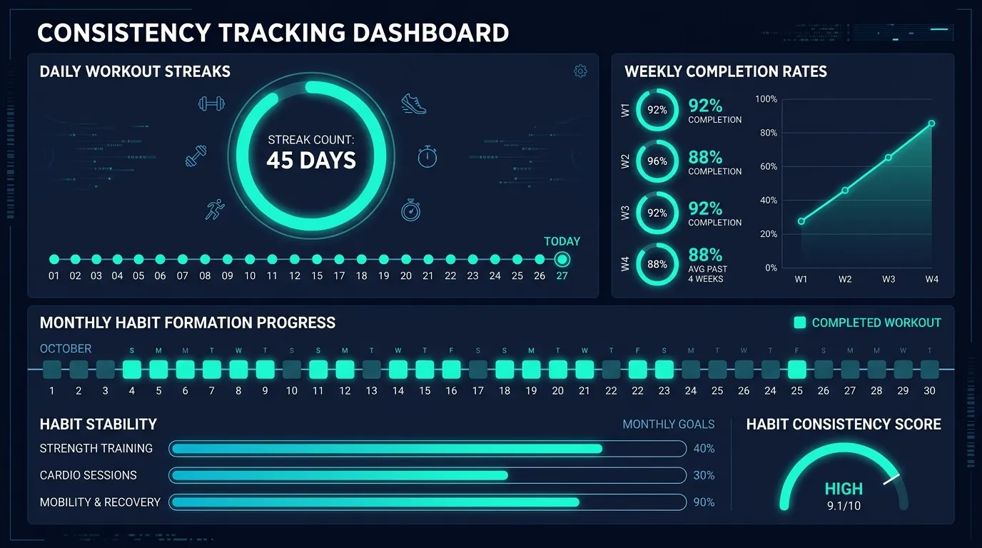 Consistency Tracking Dashboard — from Best Fitness Apps for Staying Consistent (2026): Ranked