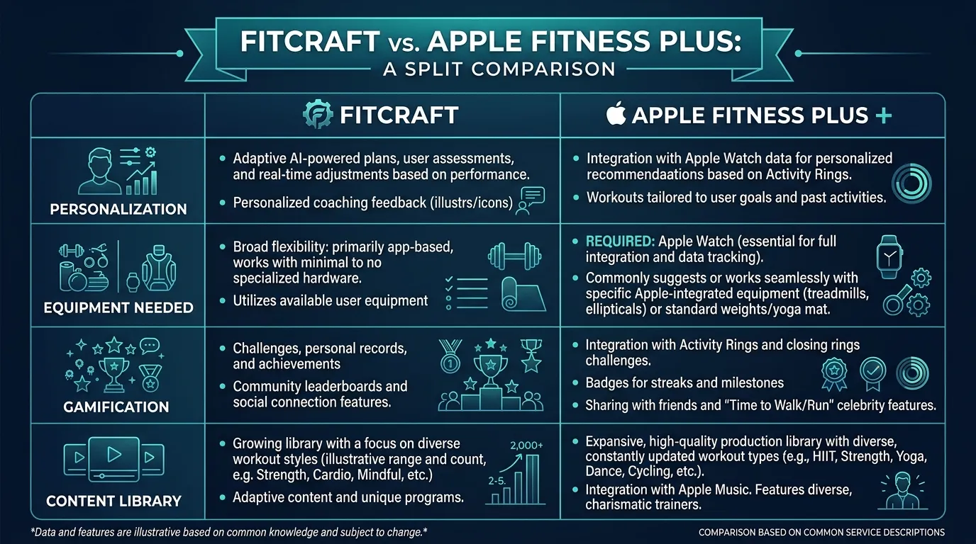Fitcraft Vs Apple Fitness Features — visual guide for the The Core Difference section