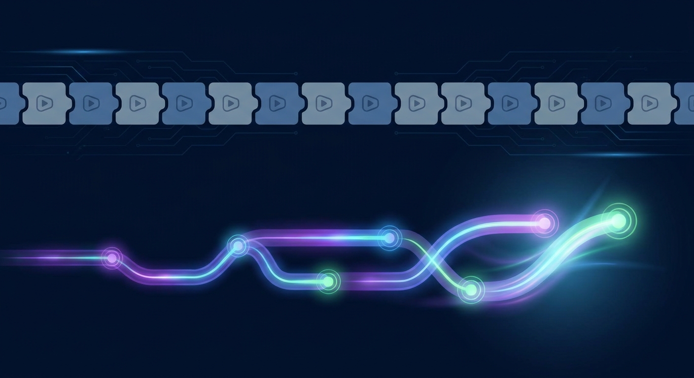 Chart comparing workout completion rates showing adaptive AI coaching maintaining higher consistency versus static video program dropout around weeks 2-3