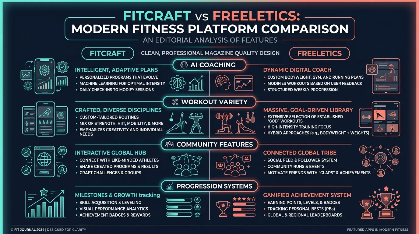Fitcraft Vs Freeletics Features — visual guide for the The Core Difference: Depth of Gamification section