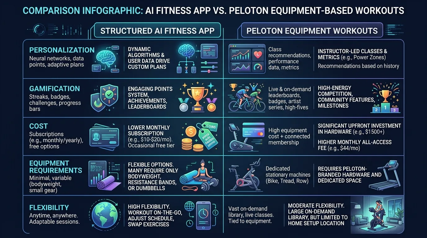 Fitcraft Vs Peloton Features — visual guide for the The Core Difference section