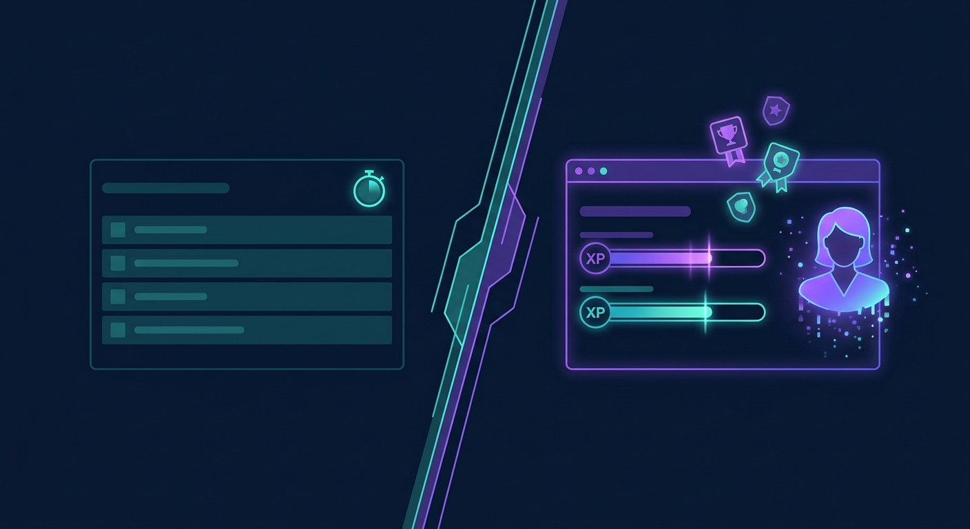 Side-by-side comparison of FitCraft gamified AI coaching versus Strong minimalist workout logging app