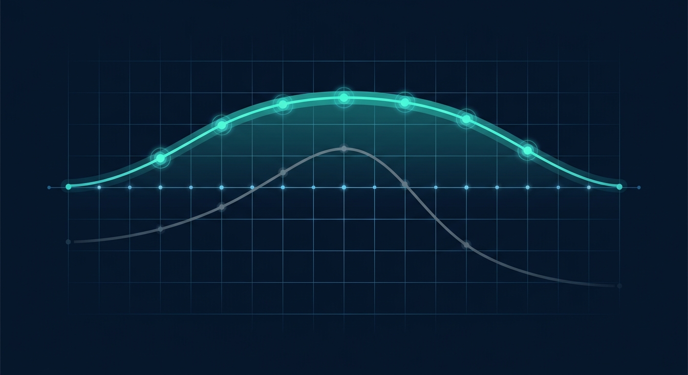 Graph showing how gamified coaching maintains workout consistency over time compared to tracking-only approaches that typically see dropout around week 3