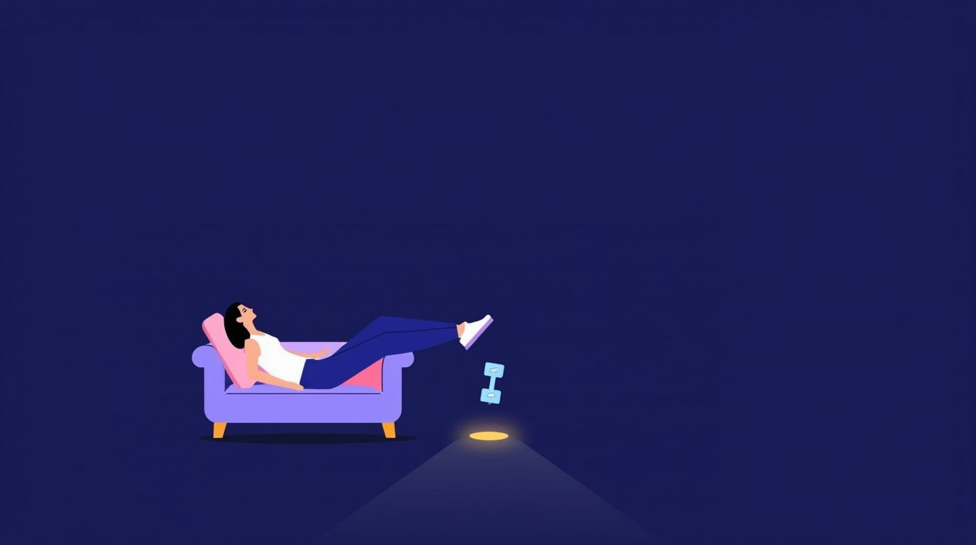 Ilustración de baja energía de activación: un pequeño paso desde el sofá hasta el primer entrenamiento