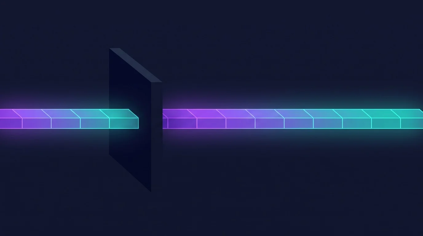 Abstract illustration of scheduling overhead acting as a barrier before the first workout can start