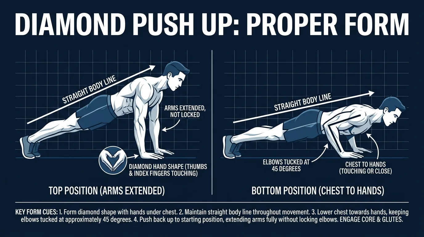 How To Do Diamond Push Ups Form Mistakes Progressions 2026 FitCraft How To Do Diamond Push Ups Form Mistakes Progressions 2026 FitCraft