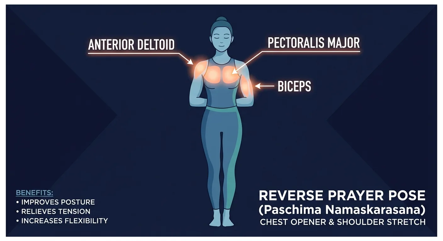 Rotator cuff stretch muscles targeted diagram highlighting anterior deltoid, pectoralis major, and biceps activation