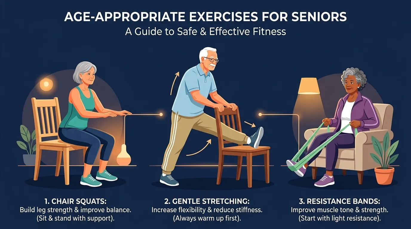 Age Appropriate Senior Exercise — visual guide for the What the Research Shows section