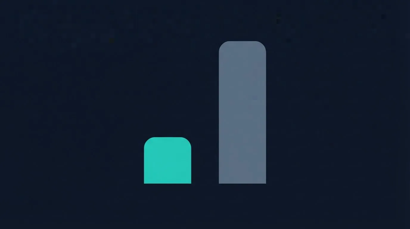 A short bar beside a much taller bar, showing the cost gap between an AI fitness coach subscription and hiring a human personal trainer