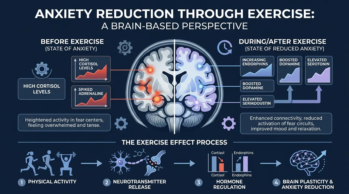 Anxiety Reduction Through Exercise — visual guide for the Which Types of Exercise Help Most? section