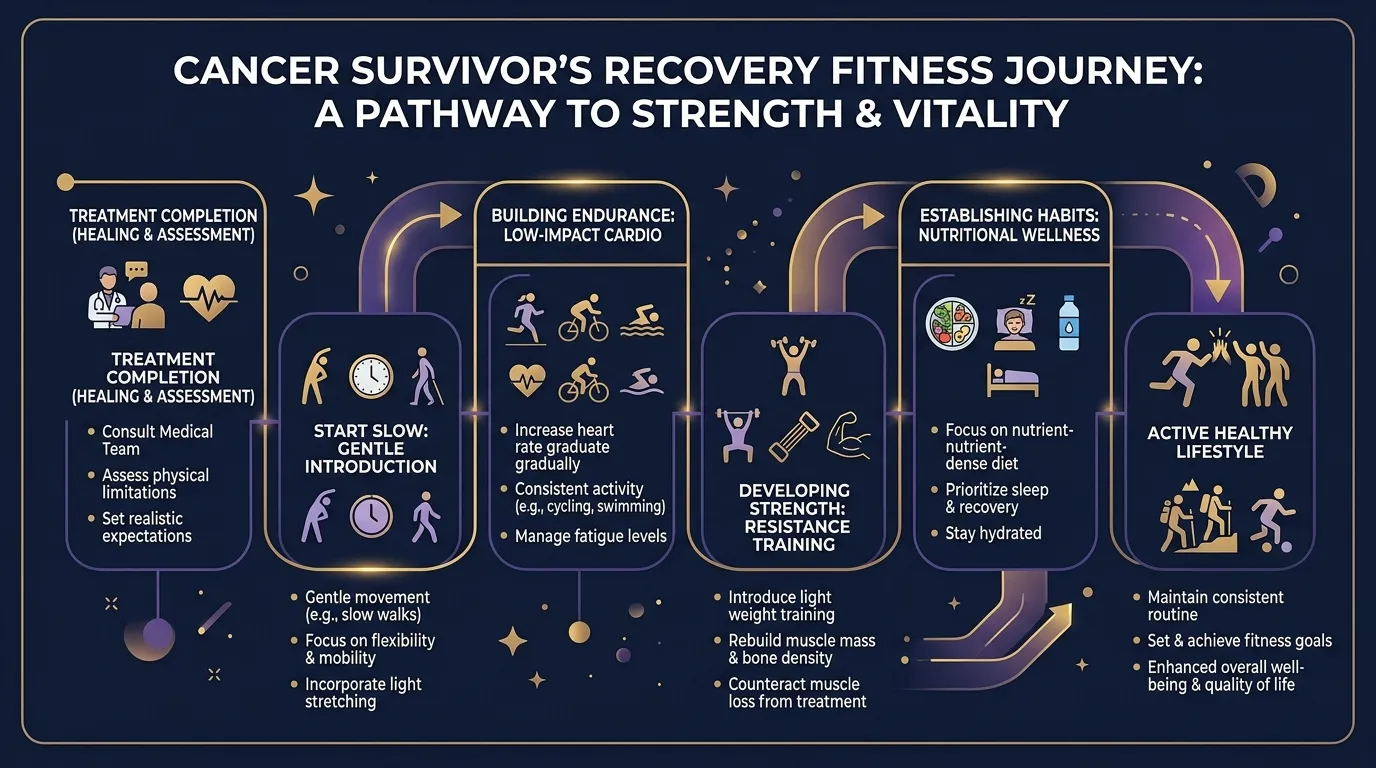 Cancer Recovery Fitness Journey — visual guide for the How Gamification Helps Cancer Survivors section