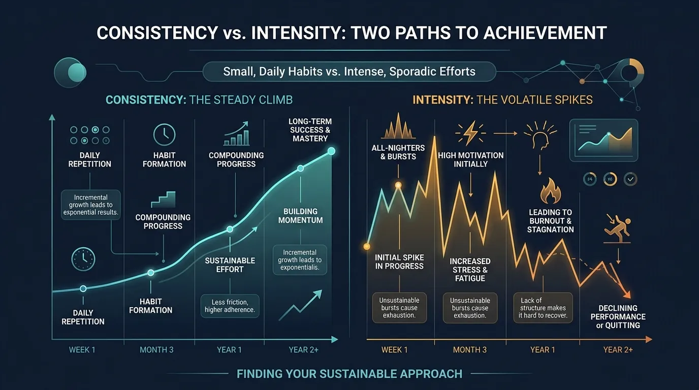 Consistency Vs Intensity Chart — from Why Consistency Beats Intensity Every Time