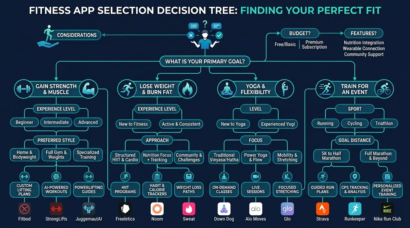 Fitness App Decision Tree — from How to Choose the Right Fitness App for You