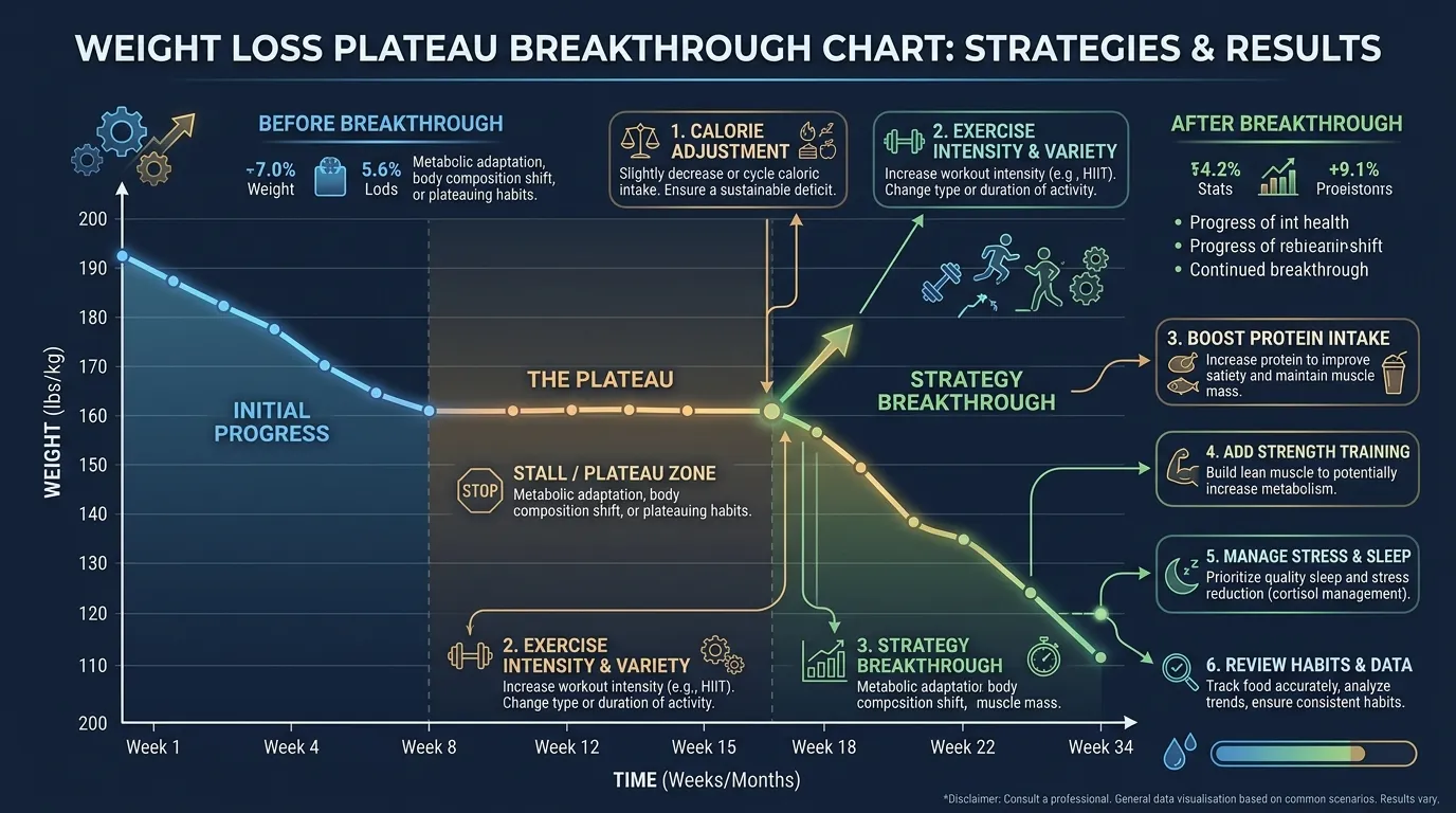 Weight Loss Plateau Breakthrough — visual guide for the Why the Scale Lies to You section