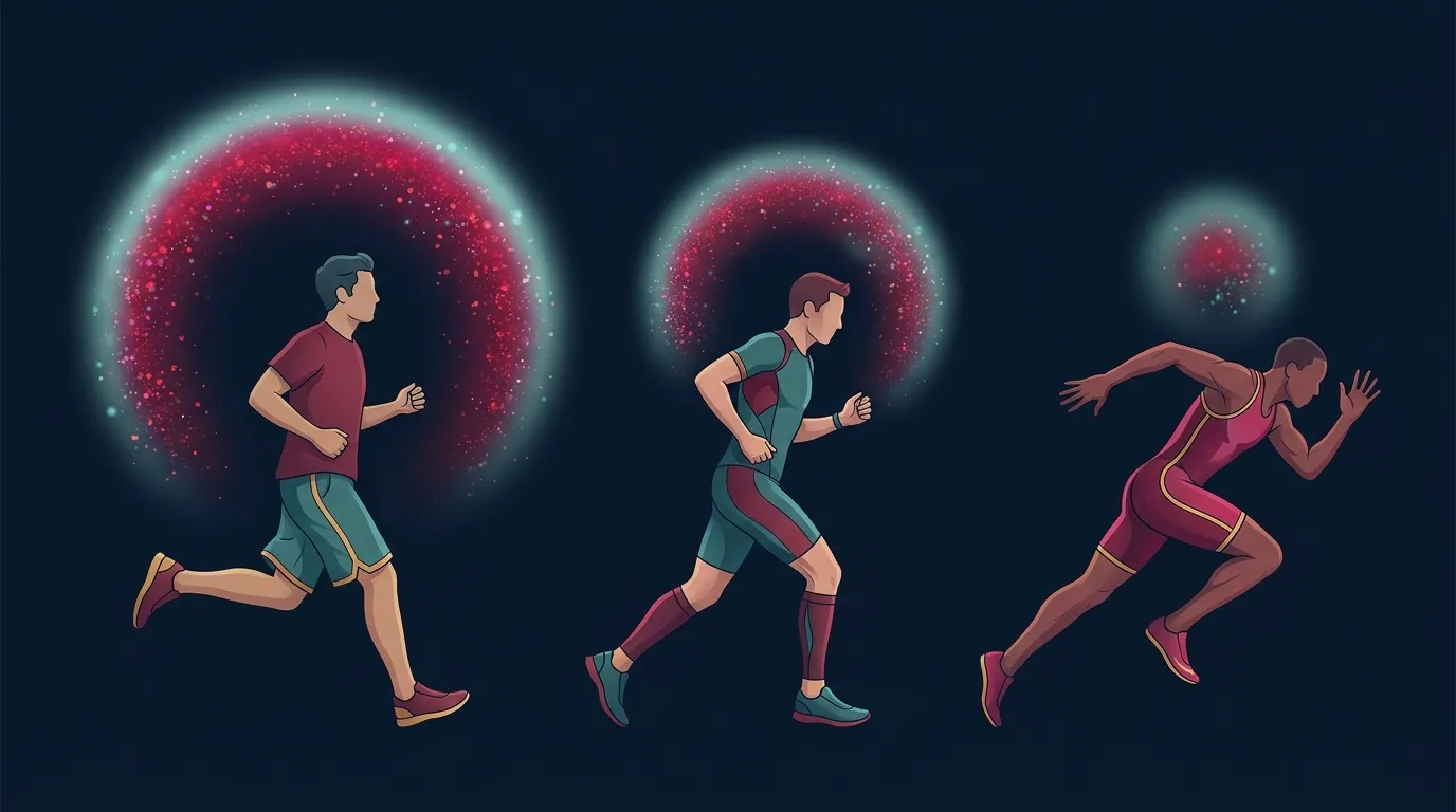 Conceptual illustration showing the spectrum of training status from recreational to elite athletes and how each responds differently to dietary nitrate supplementation