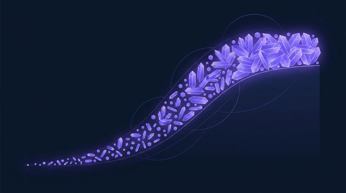 Ilustración conceptual que muestra la curva de carga de carnosina muscular a lo largo de semanas de suplementación diaria de beta-alanina, con una meseta gradual