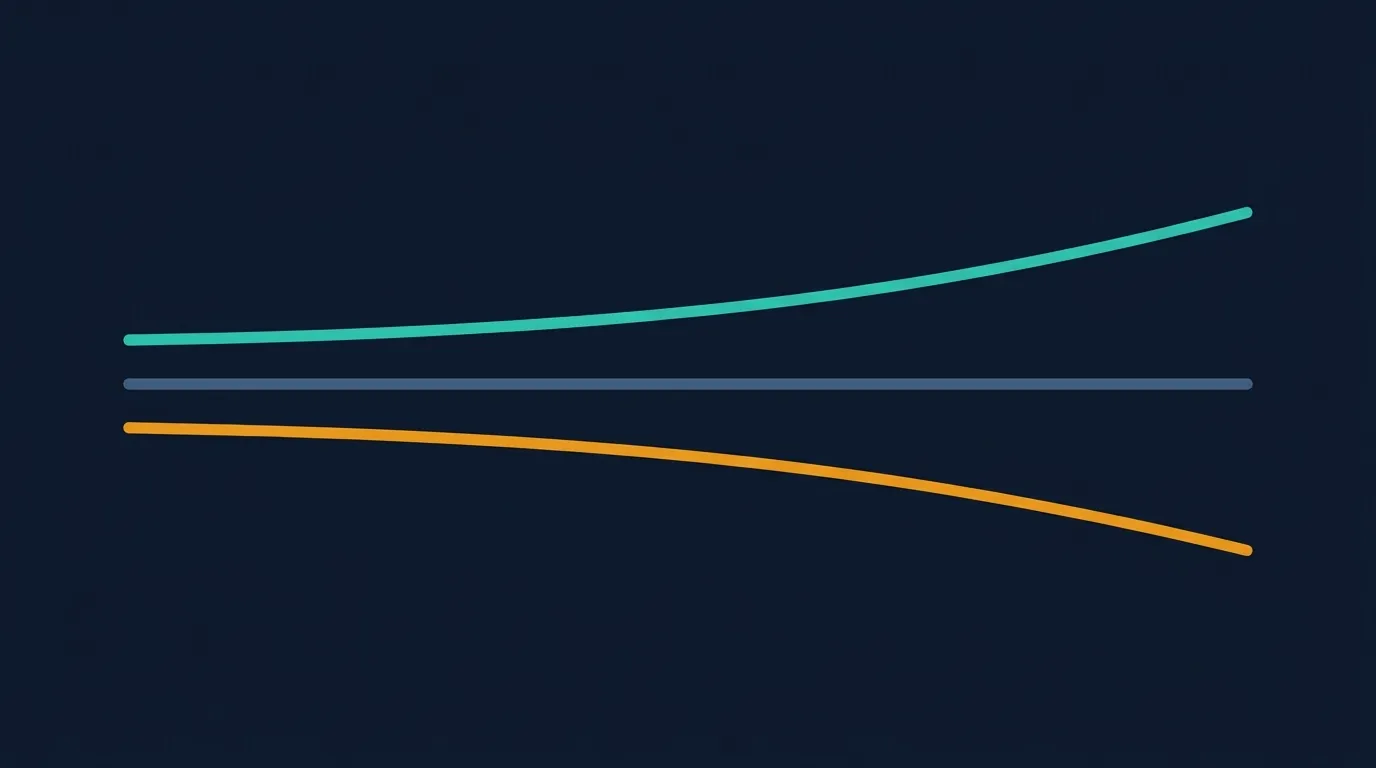 Visualización conceptual de un cronograma de recomposición de 12 semanas que muestra un descenso lento en el porcentaje de grasa corporal y un aumento lento en la masa magra mientras el peso corporal total apenas cambia