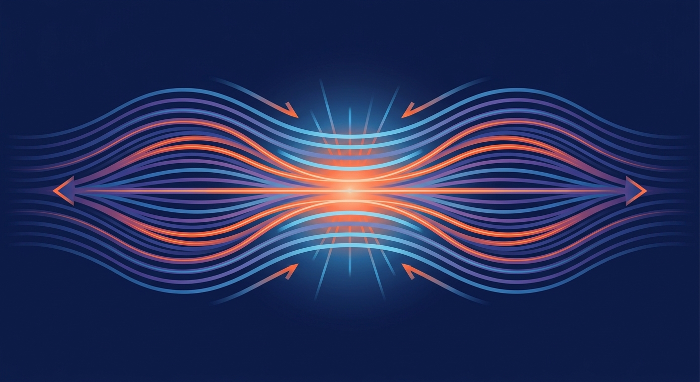 Illustration of muscle fibers lengthening under tension during eccentric contraction showing the lowering phase of resistance exercise