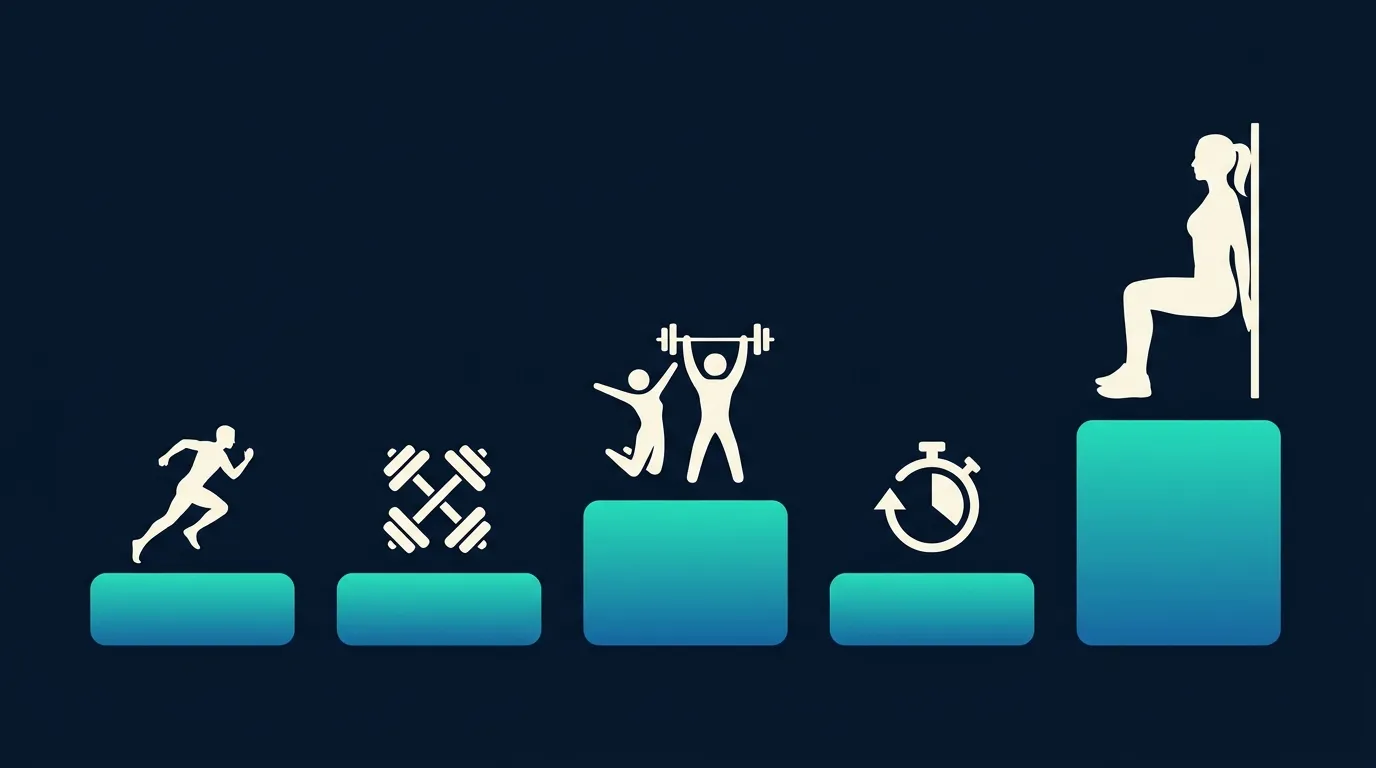 Konzeptuelle Illustration zum Vergleich verschiedener Trainingsformen und ihrer Auswirkungen auf den Blutdruck
