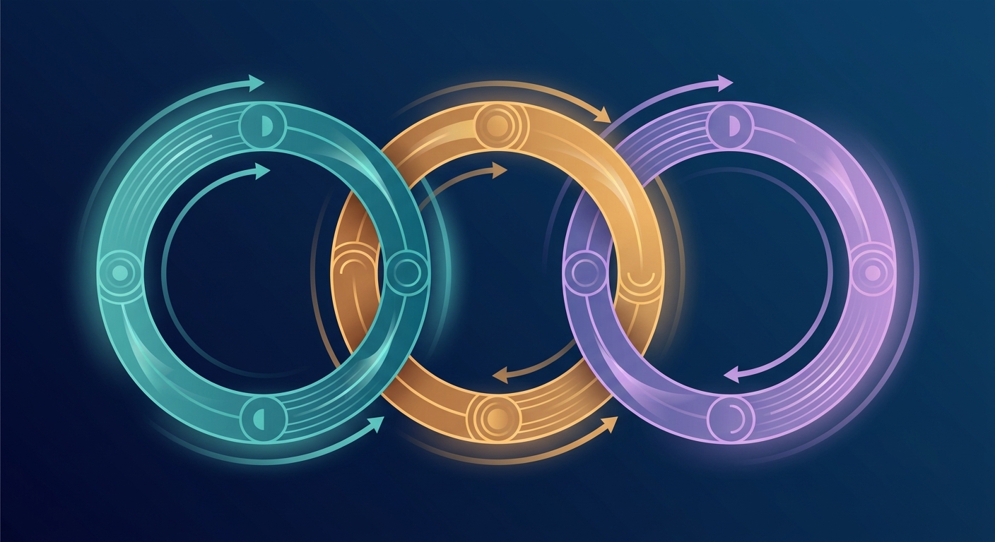 Illustration of a structured workout rotation plan showing planned exercise changes across training blocks
