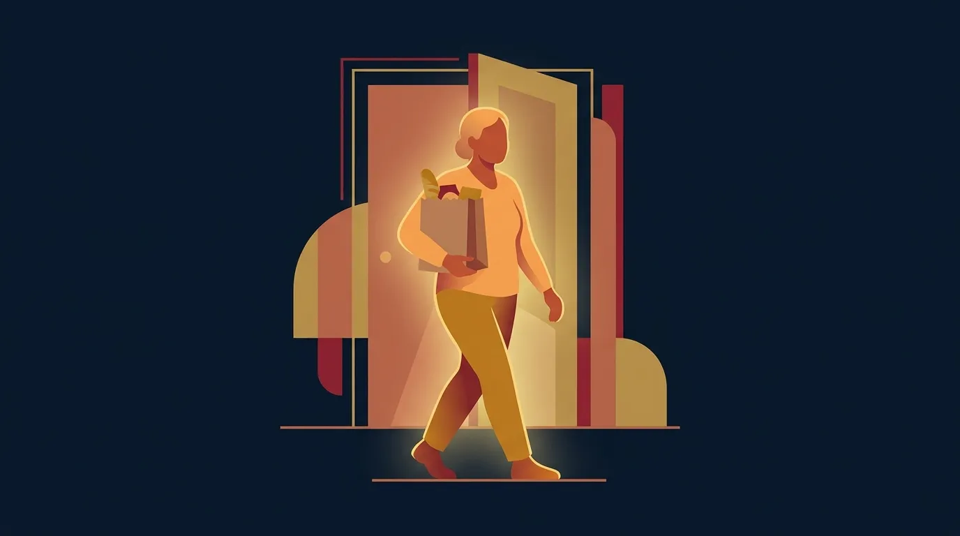 Concept illustration of an older adult confidently rising from a chair, symbolizing the functional independence outcome of resistance training for sarcopenia