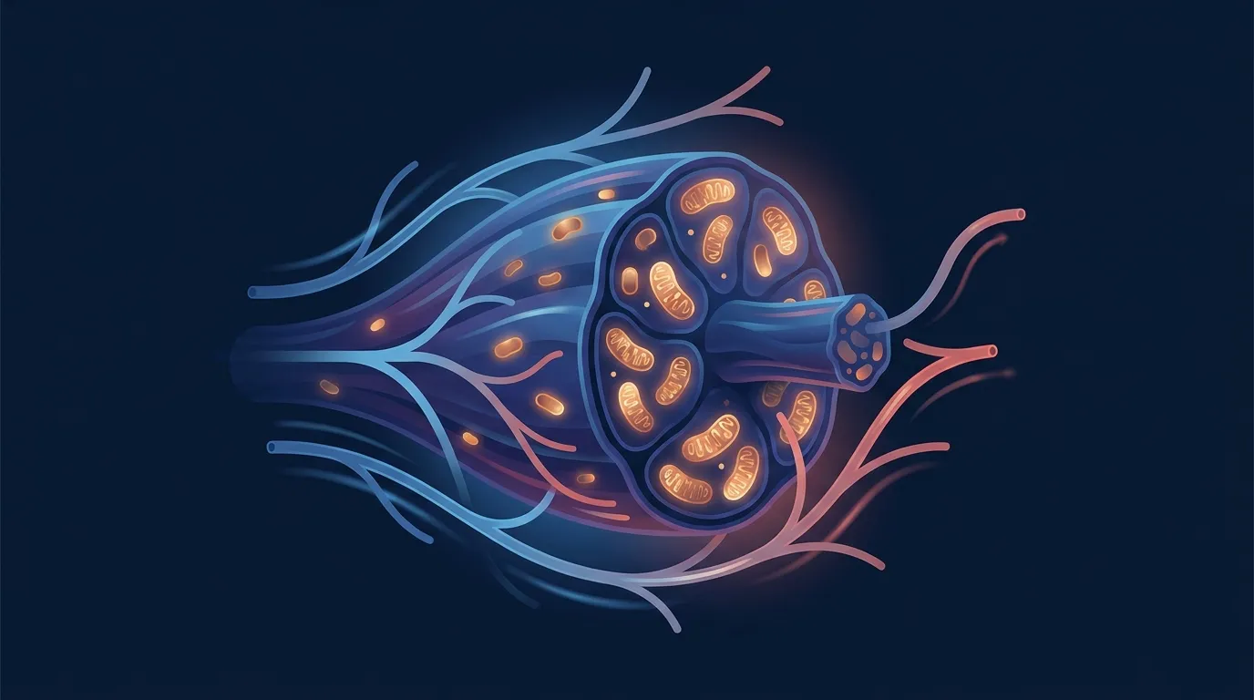Ilustração conceitual da biogênese mitocondrial e adaptação cardiovascular como adaptações compartilhadas entre o treinamento intervalado de sprint e o treinamento contínuo moderado